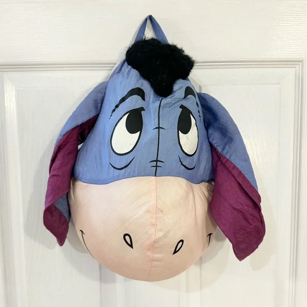 Vintage Y2K 90’s Disney Winnie the POOH Eeyore shaped face pillow